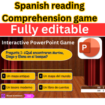 Preview of Spanish Reading Comprehension Game: The Million Dollar Challenge