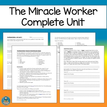 the miracle worker lesson plans