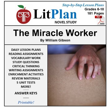 Preview of The Miracle Worker LitPlan Novel Study Unit, Activities, Questions, Test