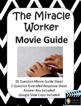 Preview of The Miracle Worker Movie Guide - (2000 version) - Google Slide Copy Included
