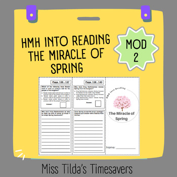 Preview of The Miracle of Spring - Grade 5 HMH into Reading ( PDF & Digital )