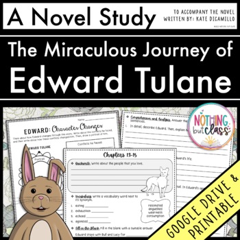 Preview of The Miraculous Journey of Edward Tulane Novel Study Unit