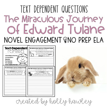 Preview of The Miraculous Journey of Edward Tulane Text Dependent Questions