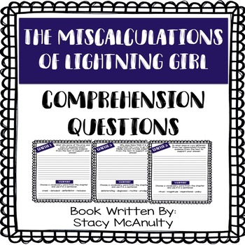 Preview of The Miscalculations of Lightning Girl - Comprehension Questions