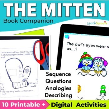 Preview of The Mitten Activities Speech and Language Therapy Winter Book Companion