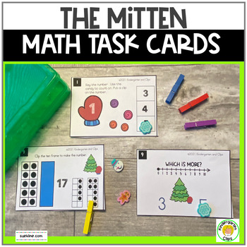 Preview of The Mitten Math Task Cards Kindergarten