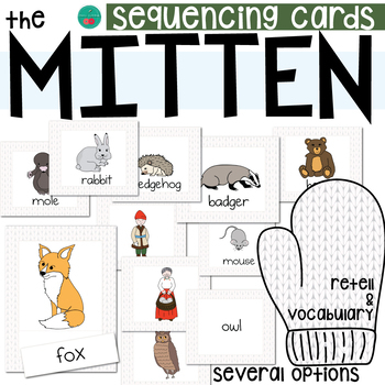 Preview of The Mitten Retelling Cards - Characters From The Mitten Match Cards