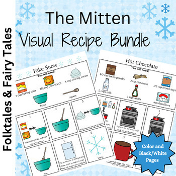 Preview of The Mitten Visual Recipes Bundle: Book Themed Winter Activities