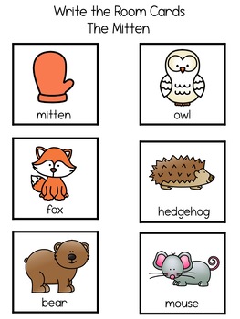 The Mitten Write the Room by FDK Learn and Play | TPT