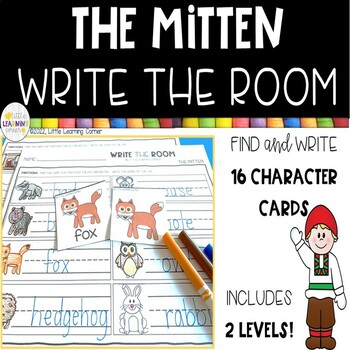 Preview of The Mitten Write the Room | Sensory Bin Activity