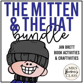 Preview of The Mitten and The Hat Jan Brett Book Study Activities & Crafts Bundle