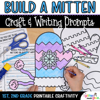 Preview of The Mitten Craft, No Prep Writing Activities, & Winter Mitten Printable Template
