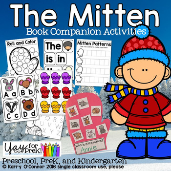 Preview of The Mitten - companion activities (preschool, prek, kindergarten)