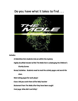 Preview of Reading Activity: Mystery- The Mole at Children's Charity Games