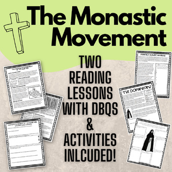 Preview of The Monastic Movement (Two Readings with worksheets) History of Monks