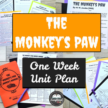 Preview of The Monkey's Paw Bundle One Week Unit Plan - Halloween Short Story - W.W. Jacobs