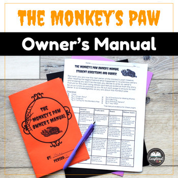 Preview of The Monkey's Paw Owner's Manual - Halloween Short Story Activity - W.W. Jacobs
