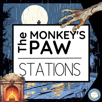 Preview of The Monkey's Paw Pre-Reading Stations - Foreshadowing, Theme, Setting