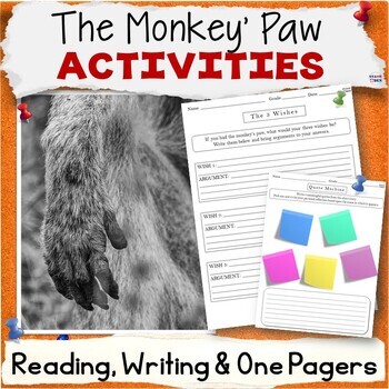 Preview of The Monkey's Paw Short Story Halloween Reading Activities and Projects