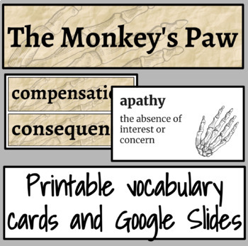 Preview of The Monkey's Paw StudySync Vocabulary Pack