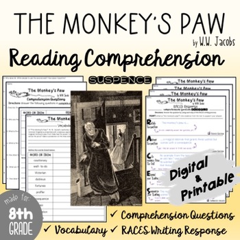 Preview of The Monkey's Paw - Suspenseful Short Story Reading Comprehension