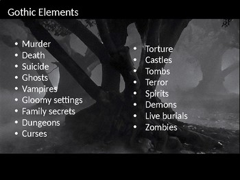 6 common elements found in gothic literature