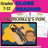 Preview of The Monkeys Paw Close Reading Annotations and Answer Key