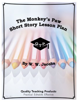Preview of The Monkey's Paw by W. W. Jacobs Lesson, Worksheets, Questions w/ Key, PPTs