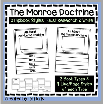 Preview of The Monroe Doctrine Report, US History Flip Book, United States Politics