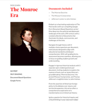 Preview of The Monroe Era Bundle DBQ/RLAH: No Prep, Self Grading, US I, APUSH, APGOV