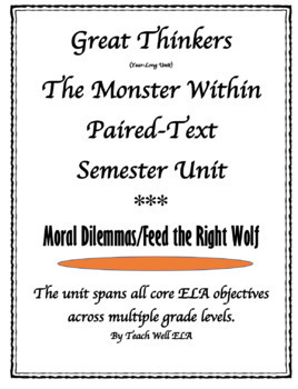 Preview of The Monster Within ELA Paired Texts Semester Unit Plans