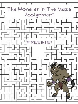 Preview of Greek Mythology-The Monster in the Maze Assignment FREEBIE!