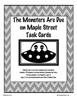 Preview of The Monsters Are Due on Maple Street Task Cards