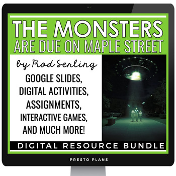 Preview of The Monsters Are Due on Maple Street Twilight Zone - Lesson & Activities Digital