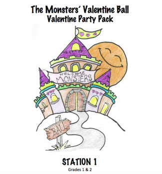 Preview of Monsters' Valentine Ball Party Pack - Station 1 Meet the Monsters