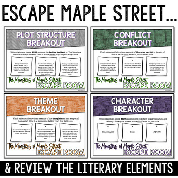 The Monsters are due on Maple Street Digital Escape Room Breakout ELA Game