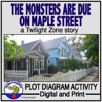 Preview of The Monsters are Due on Maple Street Plot Diagram Activity Digital and Print