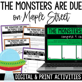 Preview of The Monsters are Due on Maple Street Worksheets and Activities