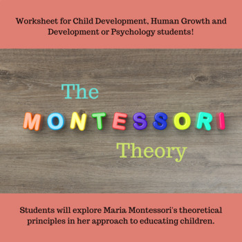 Preview of The Montessori Theory Worksheet (Maria Montessori) - PDF