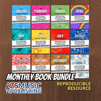 Preview of The Monthly Piano Book Series - BUNDLE OF 12 BOOKS!