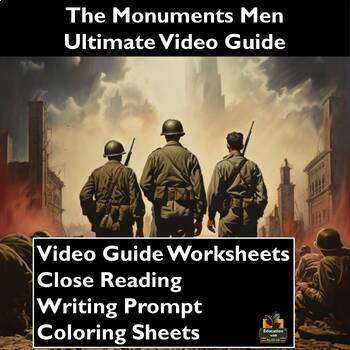 Preview of The Monument Men Movie Guide Activities: Worksheets, Reading, Coloring, & More!