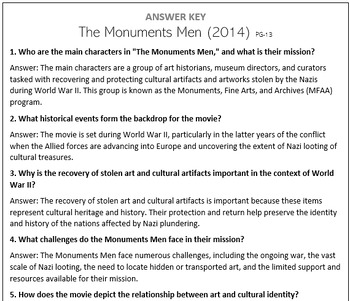 Preview of The Monuments Men (2014) - Movie Questions