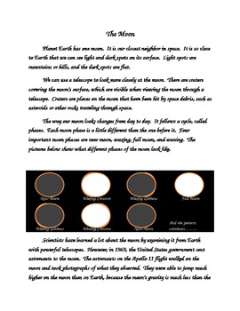 Preview of The Moon Close Read Activity