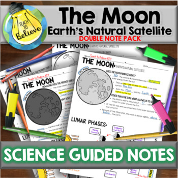 Preview of Moon Phases Notes - Guided Science Notes