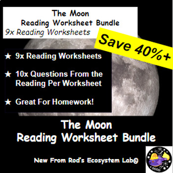 Preview of The Moon Lesson Reading Worksheet Bundle **Editable**