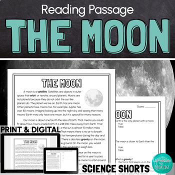 Preview of The Moon Reading Comprehension Passage PRINT and DIGITAL
