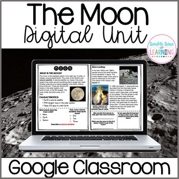 Preview of The Moon Research Digital Distance Learning Unit for Google Classroom