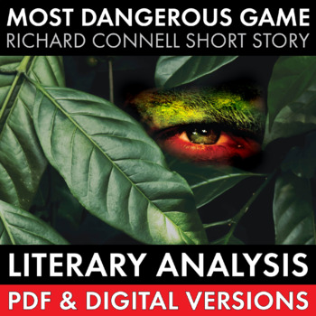 Preview of Most Dangerous Game, Richard Connell, Short Story Analysis, PDF & Google Drive