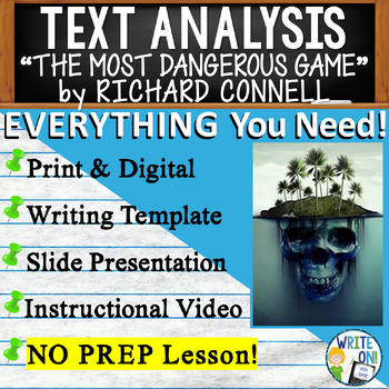 Preview of The Most Dangerous Game - Text Based Evidence, Text Analysis Essay Writing Unit