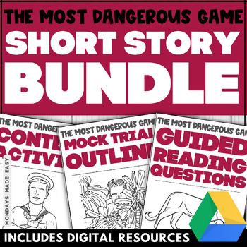 Preview of The Most Dangerous Game Short Story Unit - Activities, Themes, and Assessments